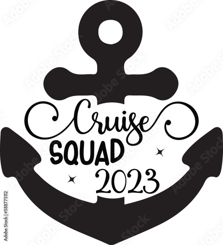 Cruise Adventure Black Typographic Quote, Saying, Slogan and Graphic on White Background for Ready Print on T-shirt, Mug, Pillow, Phone Case, Shopping Bag, Cap, Hat and More.