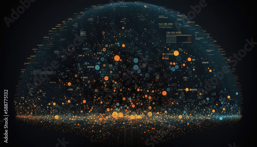 Round big data information flow material, AI generated