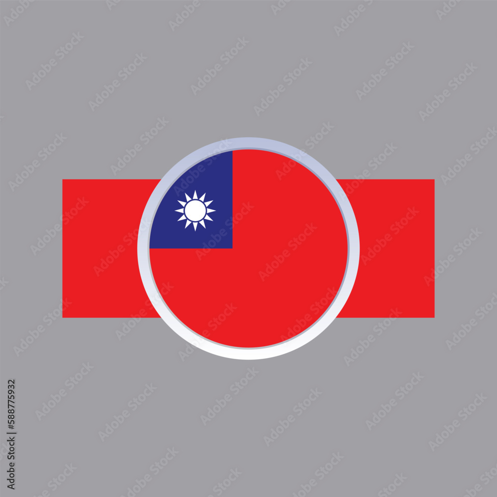 Illustration of taiwan flag Template Illustration of taiwan flag Template