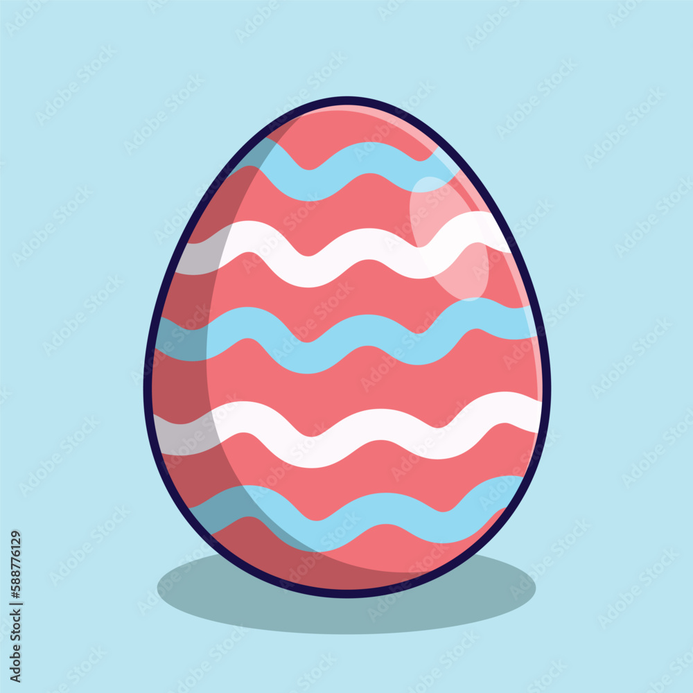 collection of various and colorful set of egg objects to welcome Easter, and designed in a cartoon style