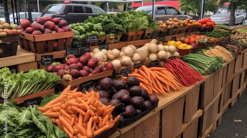 vegetables on the local market, fresh and organic, generative AI