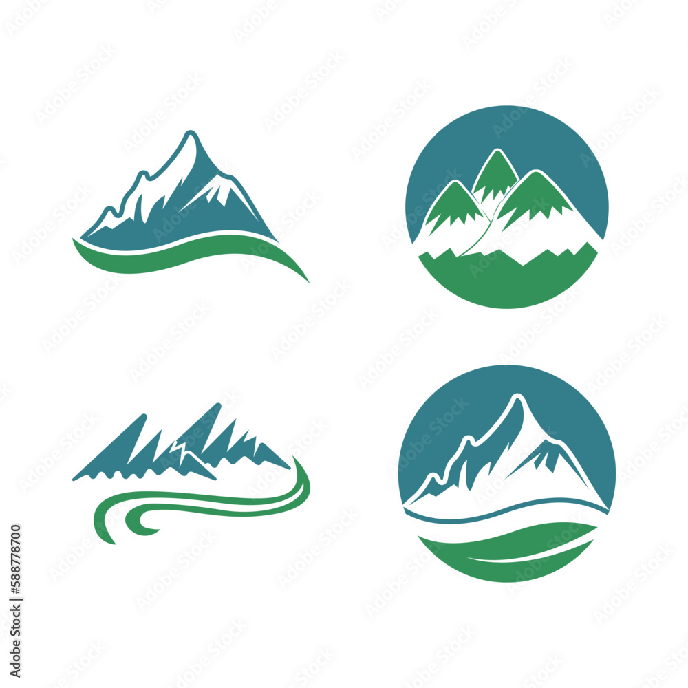 Naklejka premium Mountain icon logo