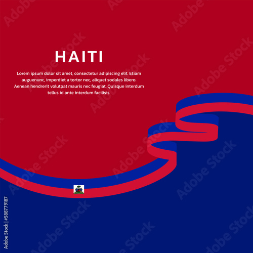 Illustration of haiti flag Template