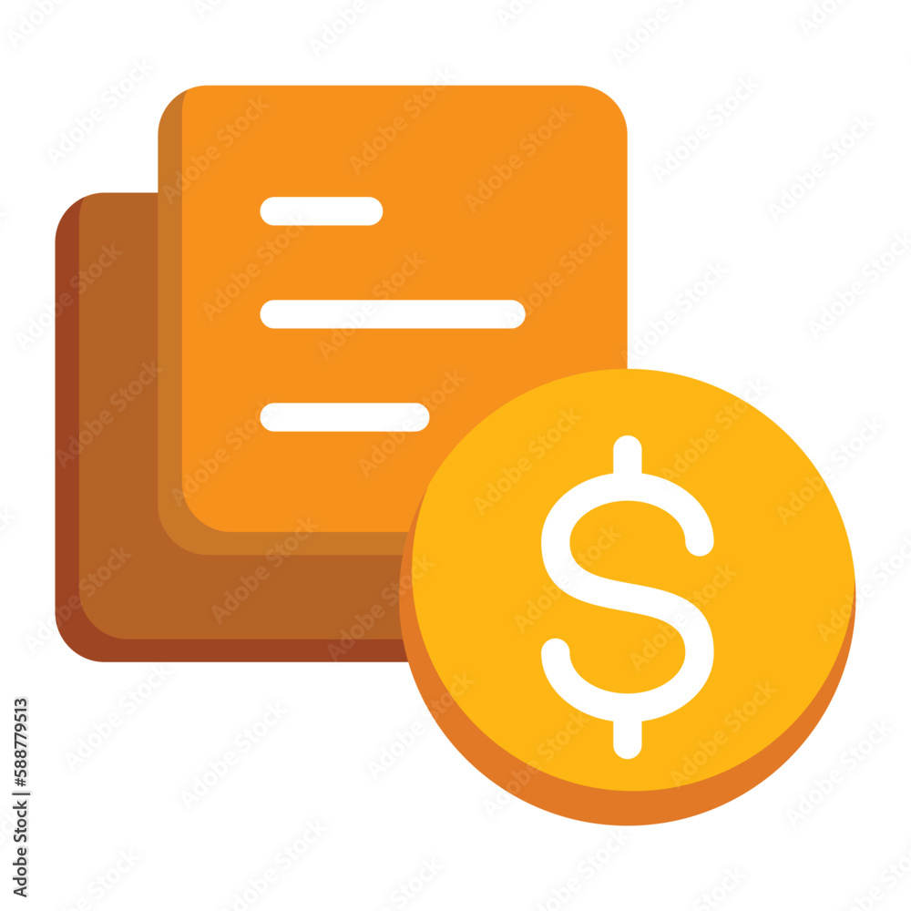 Paid article icon with script and dollar symbol Paid article icon with script and dollar symbol