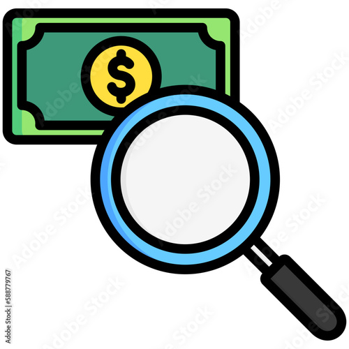 money search, business and finance icon.