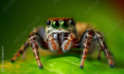 Araña saltarina común tecnica de macrofotografia