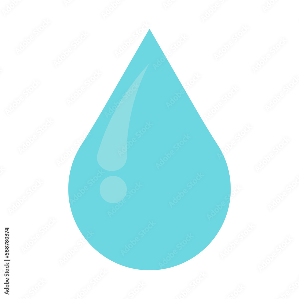 blue water drop icon. Flat droplet logo blue water drop icon. Flat droplet logo