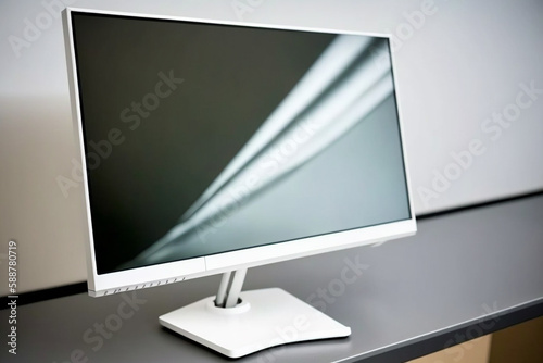 White LED gamer monitor made especially for those who like to play! One of the main differences of the gamer monitor is that it can update the images on the screen faster. photo