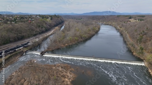 Spillover dam on James River in Lynchburg, Virginia