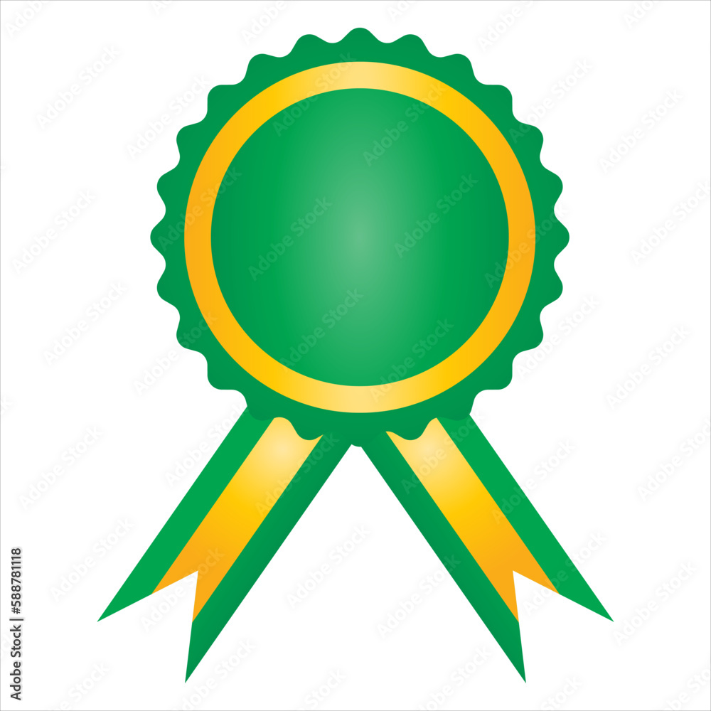 Green golden award ribbon batch vector illustration Green golden award ribbon batch vector illustration