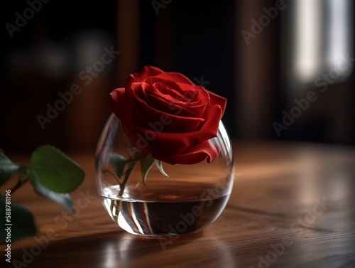 rose in a glass