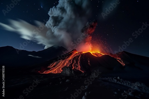 fire in the mountains, Volcano