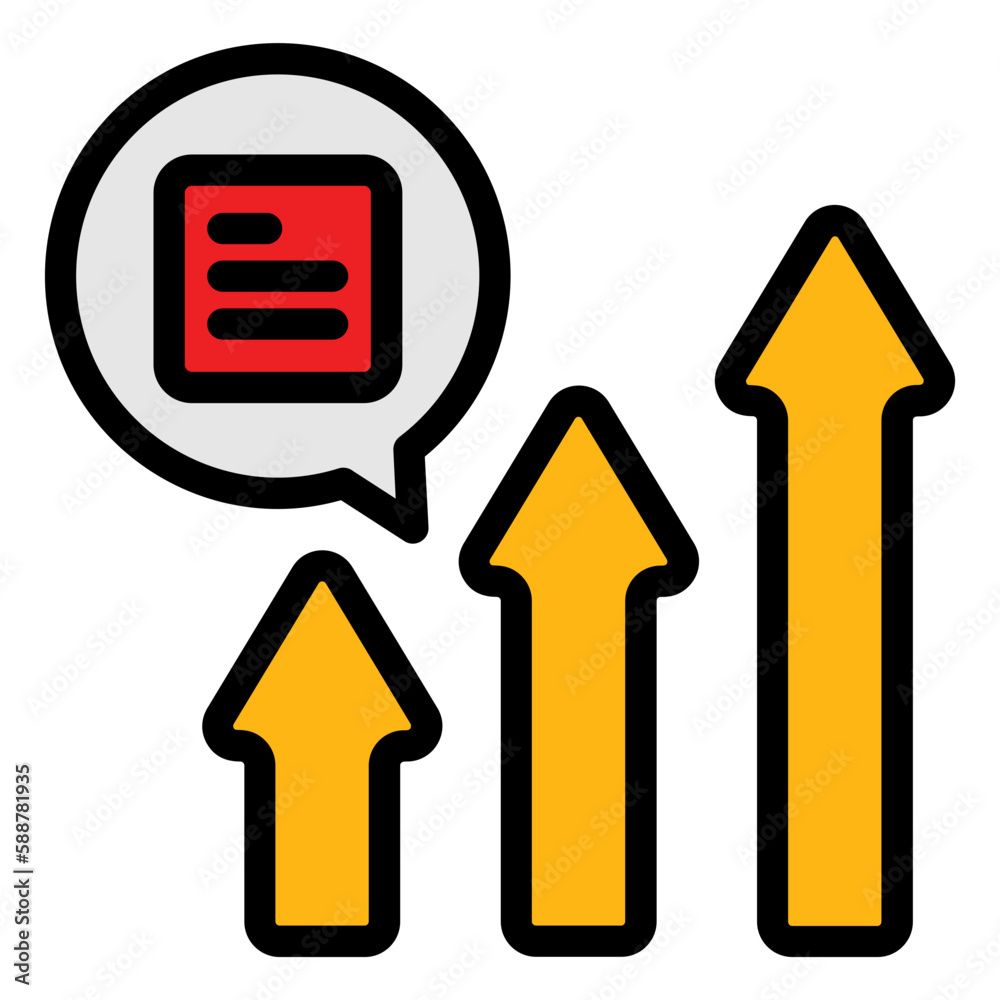 Trending icon with up arrows and content symbol Trending icon with up arrows and content symbol