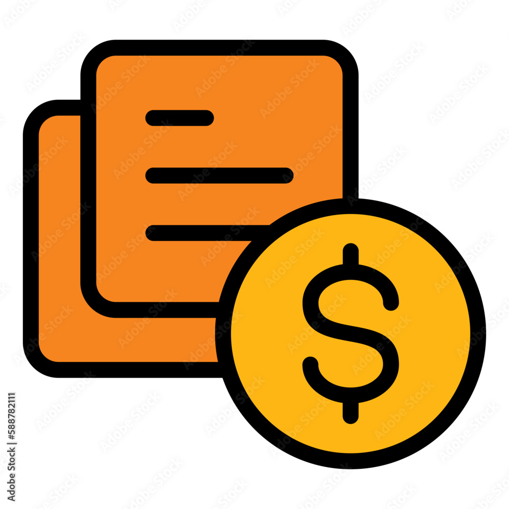 Paid article icon with script and dollar symbol Paid article icon with script and dollar symbol