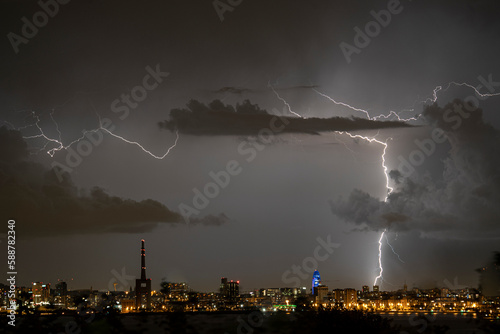 Photography Lightning storm in Barcelona