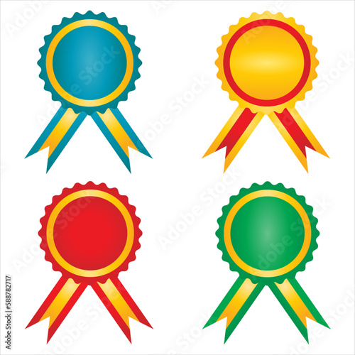 sets of award ribbon batch vector illustration