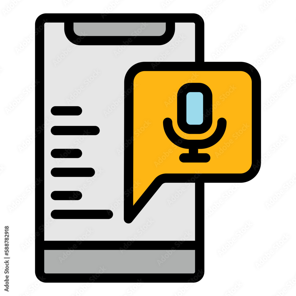 Voice message icon with smartphone and audio symbol Voice message icon with smartphone and audio symbol
