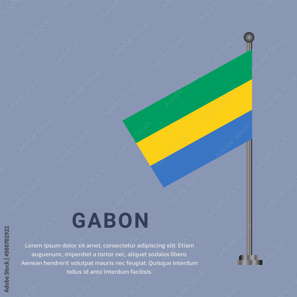 Fototapeta premium Illustration of gabon flag Template