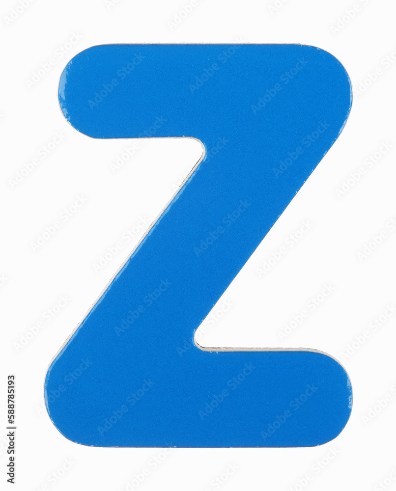 Upper case Z magnetic letter on white with clipping path Upper case Z magnetic letter on white with clipping path
