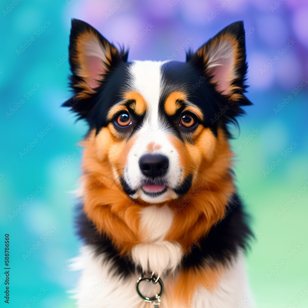 hyperrealistic digital art of cute pet dogs