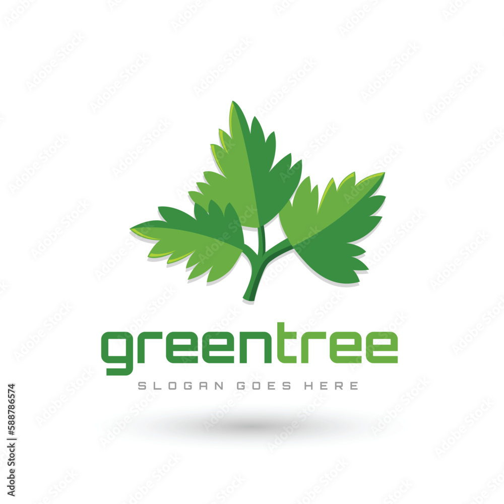 Green growth tree icon. Ecology design element. Vector eco nature illustration. Green growth tree icon. Ecology design element. Vector eco nature illustration.