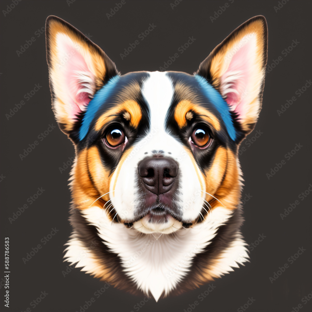 hyperrealistic digital art of cute pet dogs