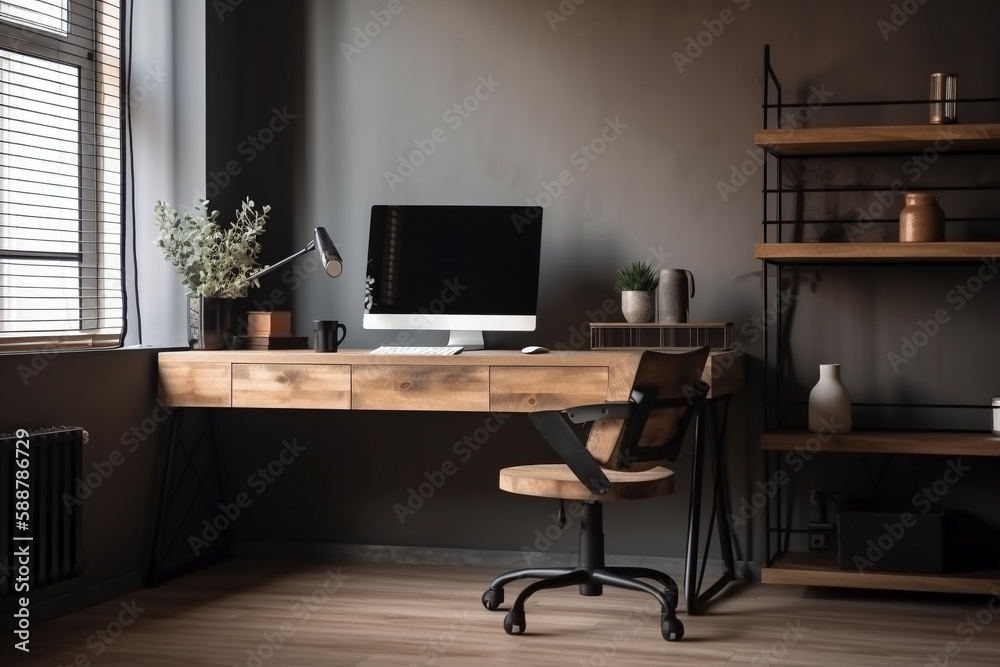 Modern workspace with minimalist aesthetics, representing a peaceful and organized work environment. Ai generated Modern workspace with minimalist aesthetics, representing a peaceful and organized work environment. Ai generated