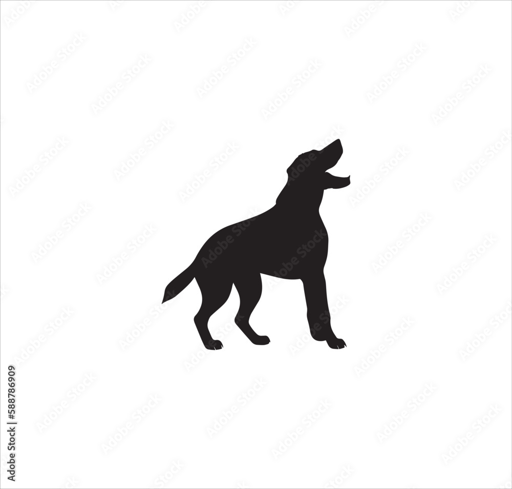 A beautiful dog silhouette vector art.