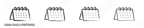 Hand drawn callendar icons. Vector illustration.