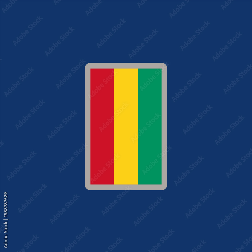 Fototapeta premium Illustration of guinea flag Template