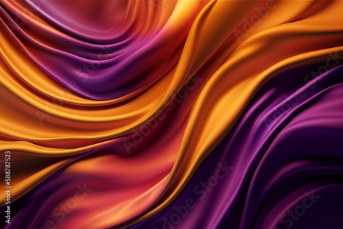 Silk texture background in yellow and purple colors  suitable for banners  flyers  and graphic design projects. Ai generated