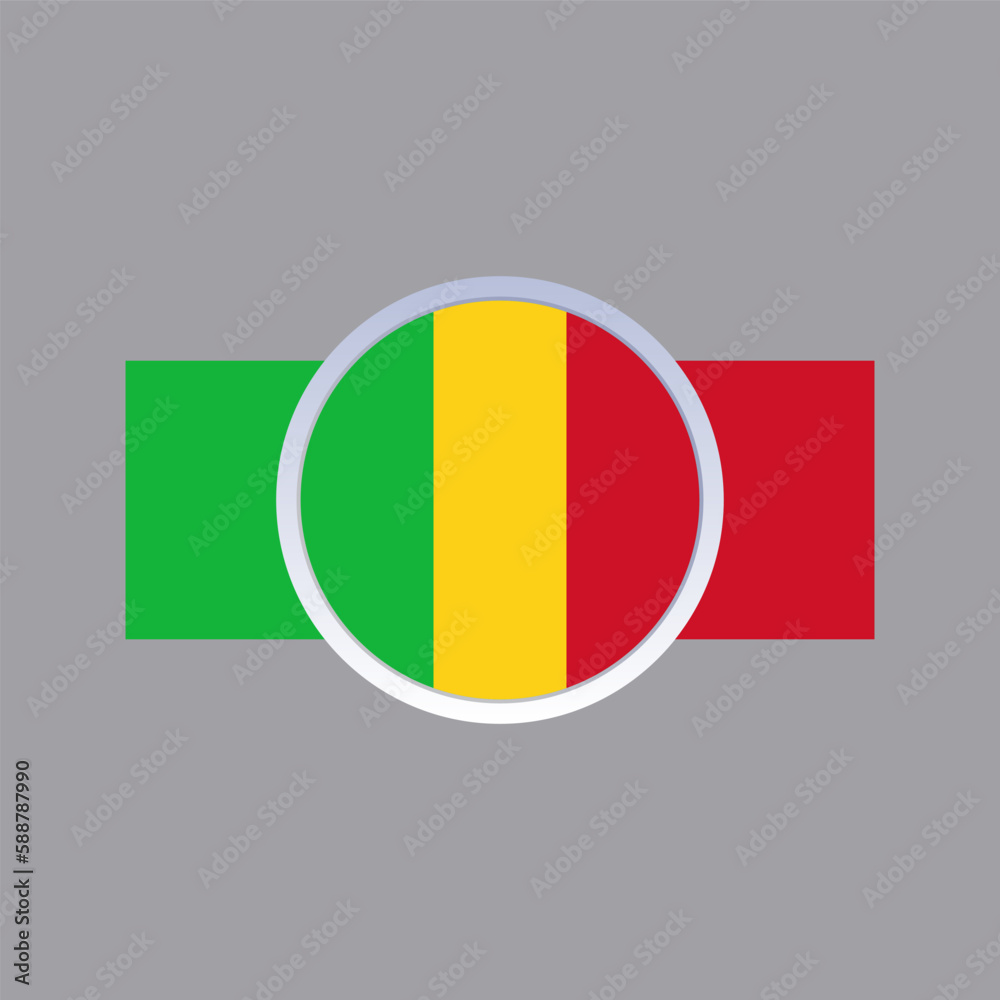 Fototapeta premium Illustration of Mali flag Template