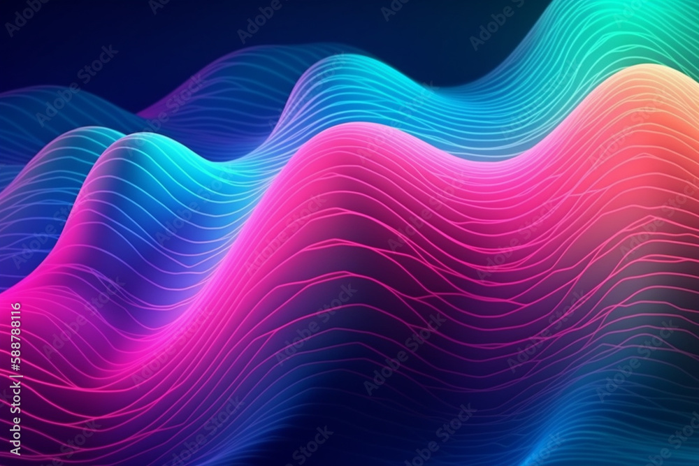 Abstract background with a waves effect in vibrant purple and blue colors, creating a dynamic and energetic visual. Ai generated Abstract background with a waves effect in vibrant purple and blue colors, creating a dynamic and energetic visual. Ai generated