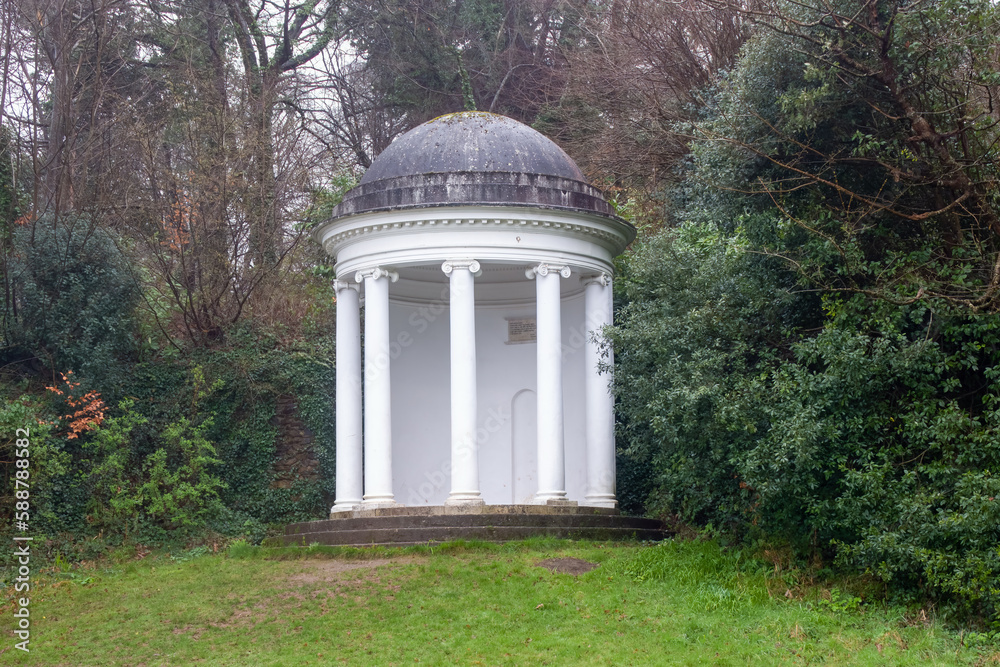 Milton's Temple an 18th Century folly in the grounds of Mount Edgecumbe Country park Cornwall England
