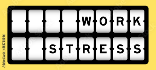 Black color in word work stress on slot banner with yellow color background