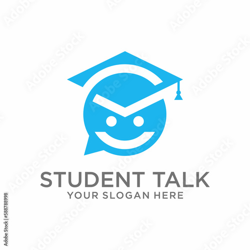 Combination student logo with rope illustration template