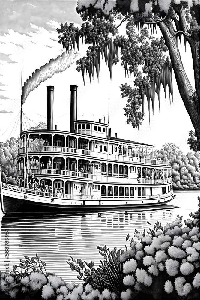white steamer white background town Savannah full size american