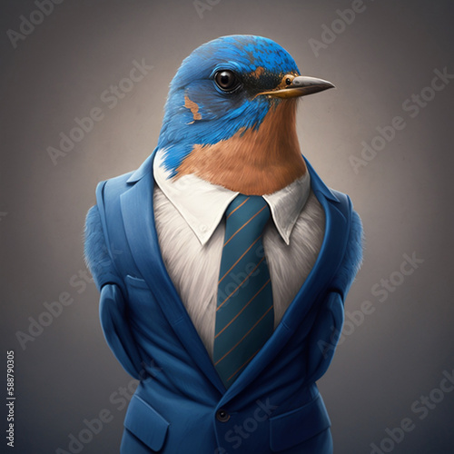 bluebird in the bussiness suit profesional