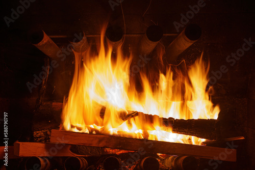 Fire and Home: the Burning Fireplace