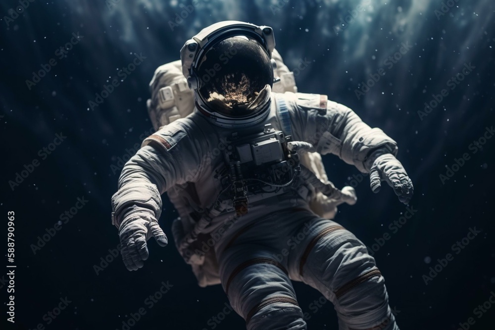 An astronaut floating weightlessly in space, bokeh Generative AI