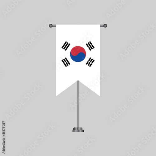 Illustration of south korea flag Template