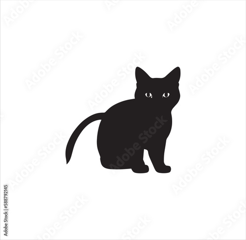 A cat silhouette vector art work.