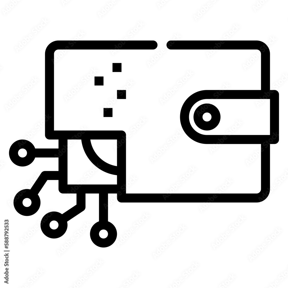 wallet technology ai chip icon simple line wallet technology ai chip icon simple line