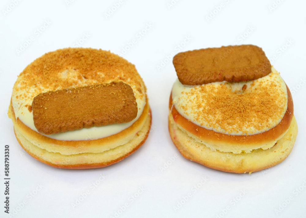 Fresh French pastries on a white background Fresh French pastries on a white background