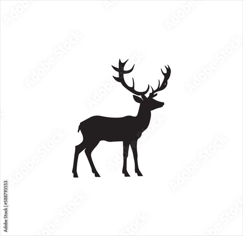 A cute deer silhouette vector art.