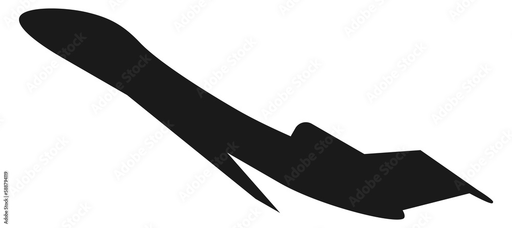 Fighter jet silhouette. Black air force plane Fighter jet silhouette. Black air force plane