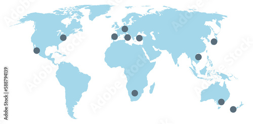World map with location point. Global infographic element