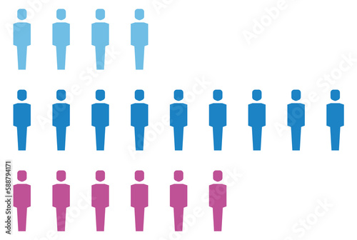 Population statistic template. People icon infographic element