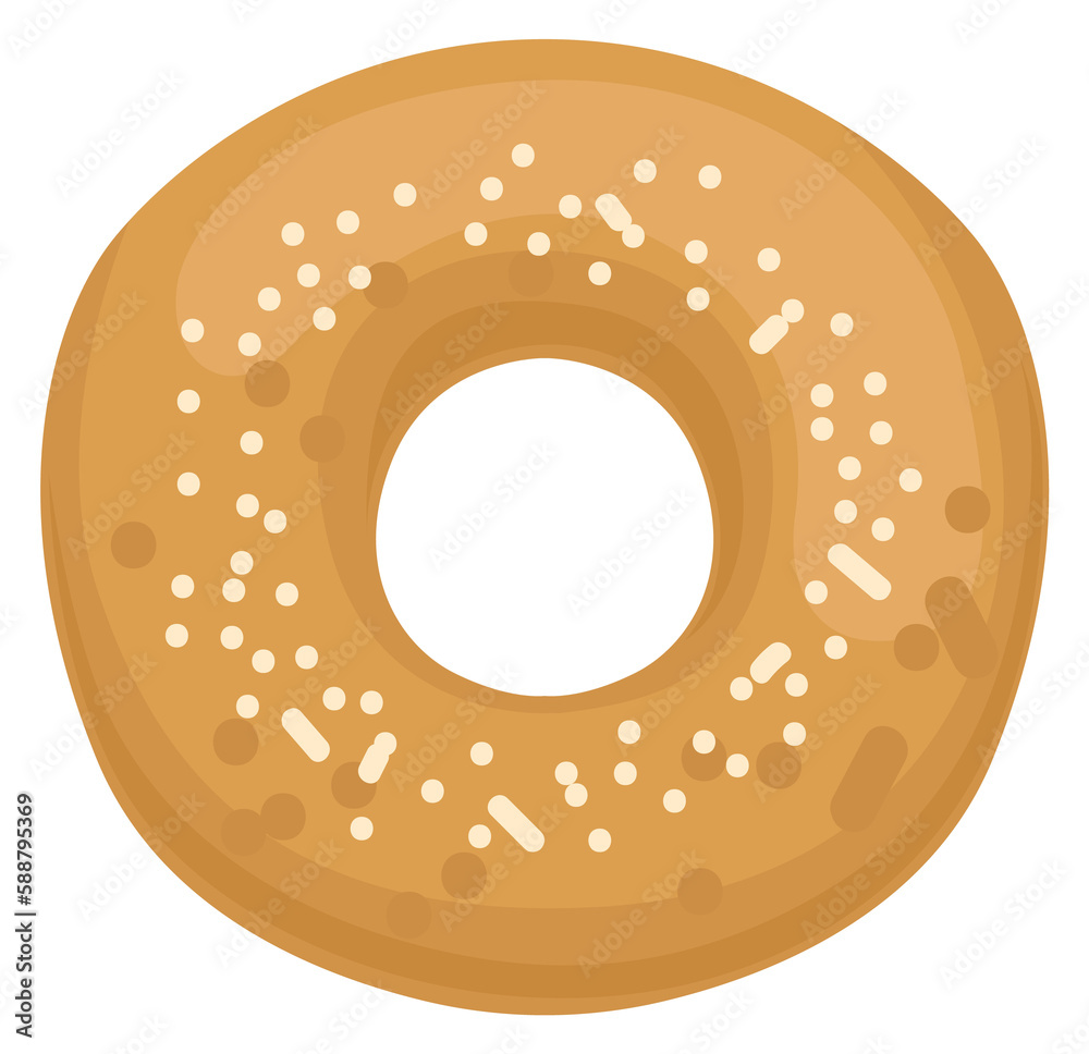 Bagel icon. Bakery product icon. Cartoon pastry Bagel icon. Bakery product icon. Cartoon pastry