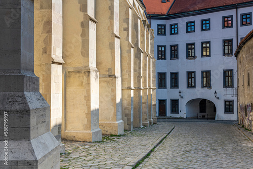 Photography old and new architecture on the streets of bratislava in slovakia